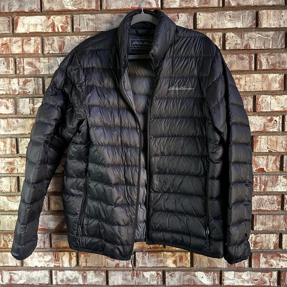 Eddie Bauer Men's Black Goose Down Puffer Jacket